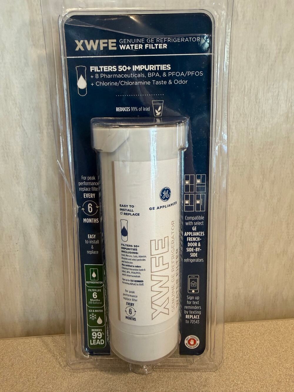 GE XWFE Refrigerator Water Filter Genuine RFID Chip Replaces XWF Cartridge